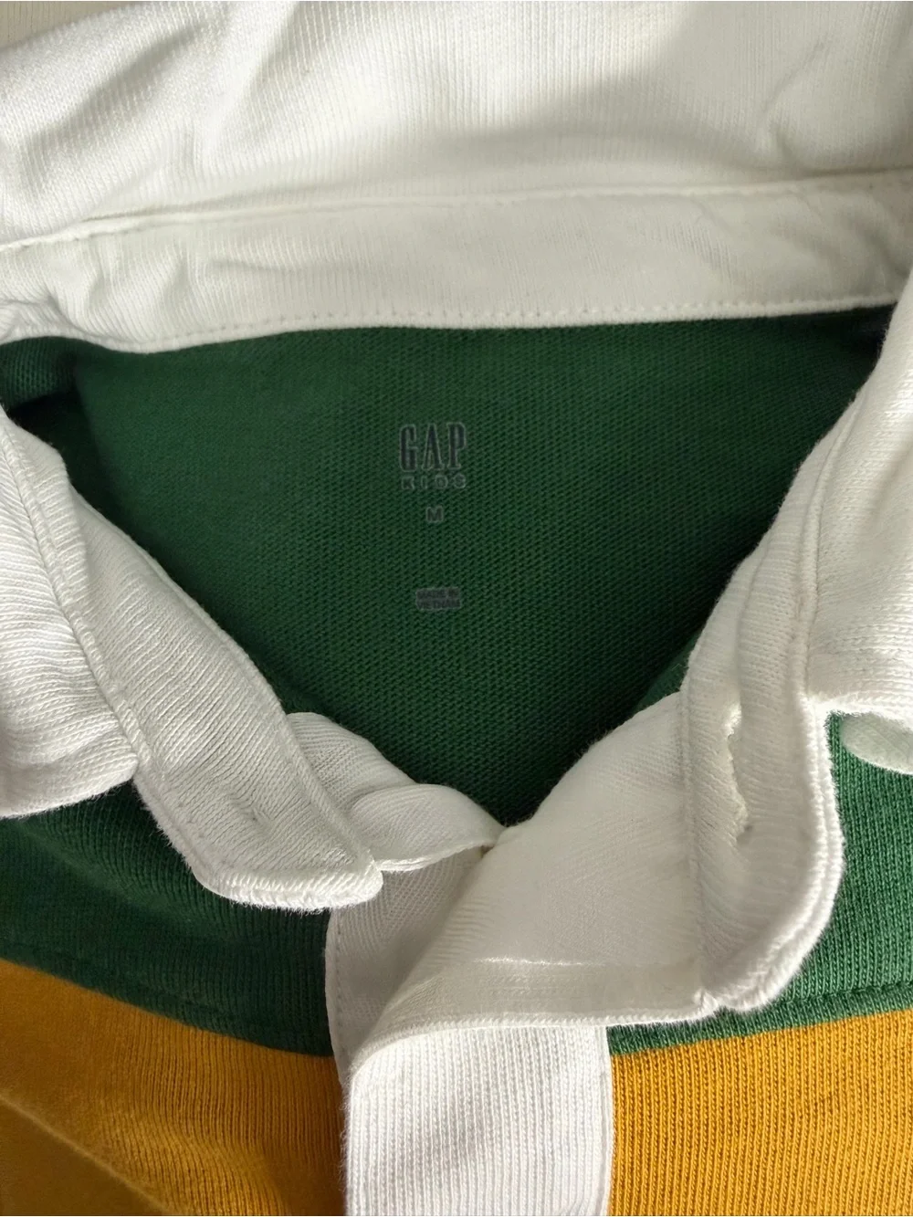 GAP Rugby Polo in Mustard, Green & Navy with White Collar